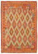 Bordered  Traditional Red Area rug 6x9 Turkish Flat-weave 345929