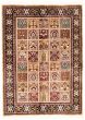 Bordered  Traditional Green Area rug 4x6 Indian Hand-knotted 348730