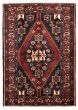 Bordered  Traditional Black Area rug 4x6 Persian Hand-knotted 352444