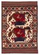 Bordered  Tribal Ivory Area rug 3x5 Afghan Hand-knotted 356039