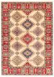Bordered  Traditional Ivory Area rug 5x8 Afghan Hand-knotted 360256
