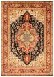 Bordered  Traditional Black Area rug 10x14 Indian Hand-knotted 362099