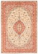 Bordered  Traditional Ivory Area rug 6x9 Persian Hand-knotted 368890