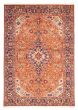 Bordered  Traditional Orange Area rug 6x9 Persian Hand-knotted 373048