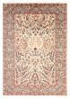 Bordered  Traditional Ivory Area rug Unique Persian Hand-knotted 373716