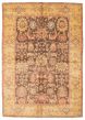 Bordered  Traditional Brown Area rug 5x8 Indian Hand-knotted 373991