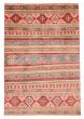 Geometric  Stripes Red Area rug 6x9 Afghan Hand-knotted 376862
