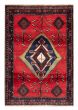 Bordered  Tribal Red Area rug 4x6 Turkish Hand-knotted 380108
