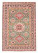 Bordered  Geometric Green Area rug 5x8 Afghan Hand-knotted 381857
