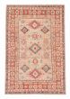 Bordered  Geometric Ivory Area rug 4x6 Afghan Hand-knotted 381986