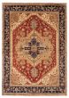Bordered  Traditional Brown Area rug 10x14 Indian Hand-knotted 388834