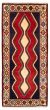 Bordered  Tribal Red Runner rug 7-ft-runner Turkish Hand-knotted 358584