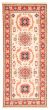 Bordered  Traditional Ivory Runner rug 6-ft-runner Afghan Hand-knotted 359452