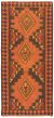 Flat-weaves & Kilims  Geometric Brown Runner rug 11-ft-runner Turkish Flat-Weave 369878