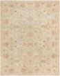 Bordered  Traditional Ivory Area rug 6x9 Turkish Hand-knotted 280778