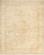 Bordered  Traditional Ivory Area rug 9x12 Turkish Hand-knotted 281282