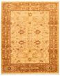 Bordered  Traditional Ivory Area rug 6x9 Afghan Hand-knotted 330639