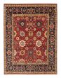 Bordered  Traditional Red Area rug 6x9 Indian Hand-knotted 332176