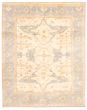 Bordered  Traditional Ivory Area rug 9x12 Indian Hand-knotted 337076