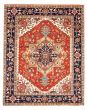 Bordered  Traditional Brown Area rug 6x9 Indian Hand-knotted 344098