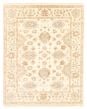 Bordered  Traditional Ivory Area rug 6x9 Indian Hand-knotted 344816