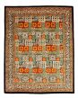 Bordered  Transitional Green Area rug 12x15 Pakistani Hand-knotted 345142