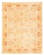 Bordered  Traditional Ivory Area rug 6x9 Turkish Hand-knotted 347582