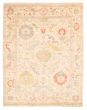 Bordered  Transitional Ivory Area rug 6x9 Indian Hand-knotted 362057