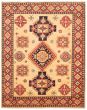 Bordered  Traditional Ivory Area rug 8x10 Afghan Hand-knotted 364106