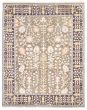 Carved  Transitional Green Area rug 6x9 Indian Hand-knotted 364504