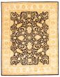Bordered  Traditional Black Area rug 12x15 Indian Hand-knotted 373784