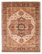 Bordered  Traditional Ivory Area rug 6x9 Indian Hand-knotted 377344