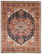 Bordered  Traditional Blue Area rug 6x9 Indian Hand-knotted 377379