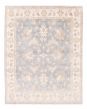 Bordered  Traditional Blue Area rug 6x9 Indian Hand-knotted 377408