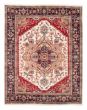 Bordered  Traditional Ivory Area rug 6x9 Indian Hand-knotted 377555