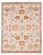 Bordered  Traditional Grey Area rug 6x9 Indian Hand-knotted 377651