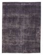Overdyed  Transitional Black Area rug 6x9 Turkish Hand-knotted 378371