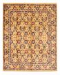 Bordered  Traditional Yellow Area rug 6x9 Pakistani Hand-knotted 379242