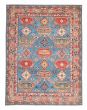 Bordered  Geometric Blue Area rug 6x9 Afghan Hand-knotted 381916