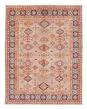 Bordered  Geometric Ivory Area rug 6x9 Afghan Hand-knotted 381917