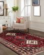 Bordered  Traditional Red Area rug 3x5 Persian Hand-knotted 382371