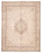 Traditional  Vintage/Distressed Ivory Area rug 9x12 Turkish Hand-knotted 392538