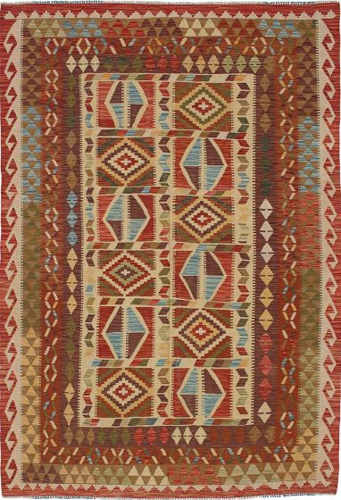 Traditional Blue Area rug 5x8 Turkish Flat-weave 212679