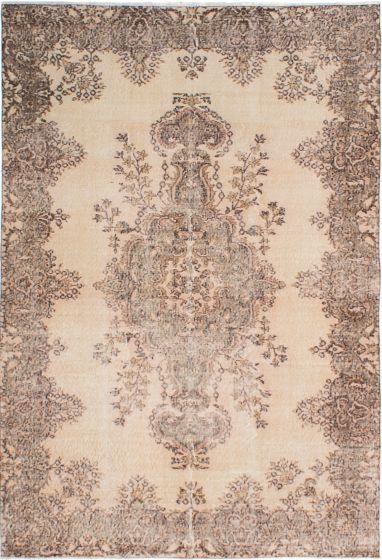 Traditional Ivory Area rug 6x9 Turkish Hand-knotted 231877