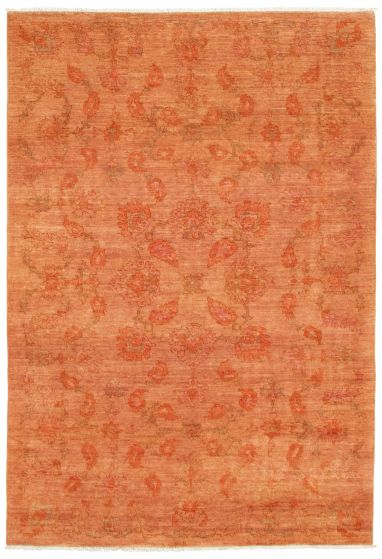Floral  Transitional Brown Area rug 5x8 Pakistani Hand-knotted 339033
