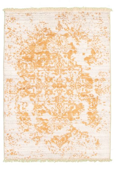 Casual  Transitional Ivory Area rug 3x5 Indian Hand-knotted 340438