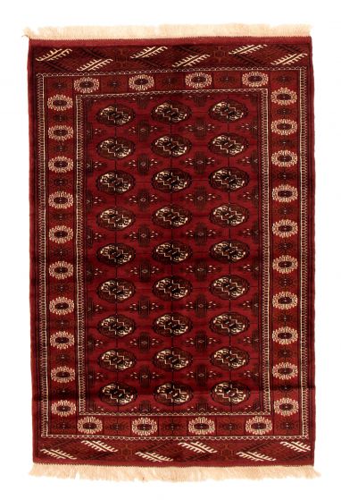 Bordered  Tribal Red Area rug 3x5 Turkmenistan Hand-knotted 352170
