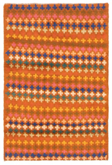 Bohemian  Tribal Brown Area rug 3x5 Afghan Hand-knotted 353990