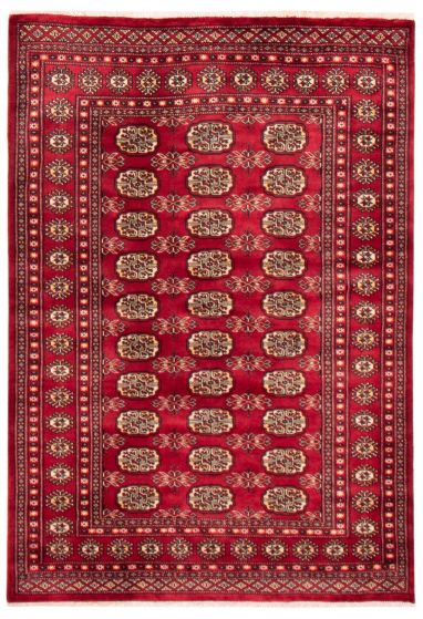 Bordered  Tribal Red Area rug 3x5 Pakistani Hand-knotted 359417