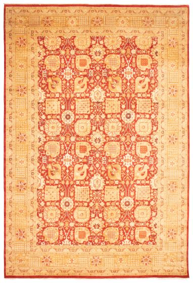 Traditional Red Area rug Unique Pakistani Hand-knotted 368327
